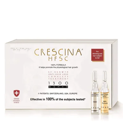 Комплекс для волос для женщин 1300 20+20 Crescina HFSC Transdermic Complete Treatment 1300 Woman, 40 ампул